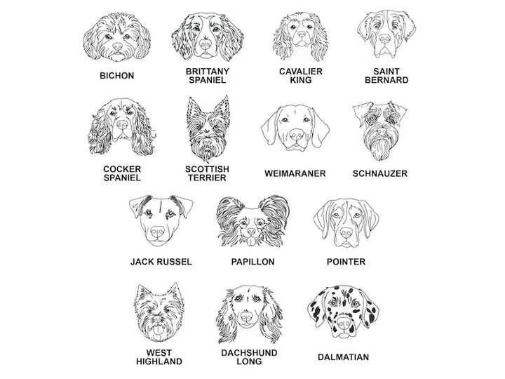 Simple hand drawn style Embroidered pocket pet line art