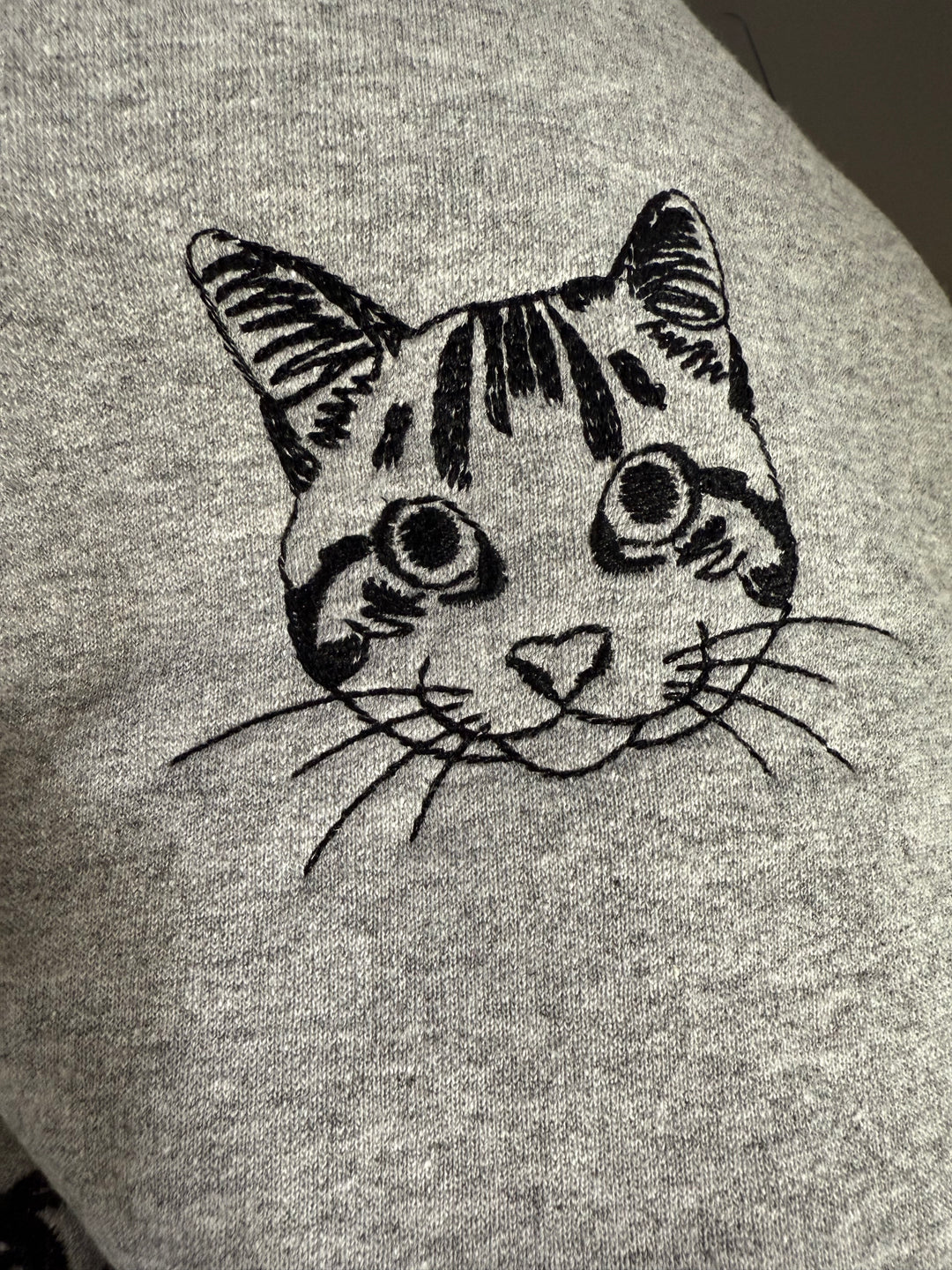Simple hand drawn style Embroidered pocket pet line art