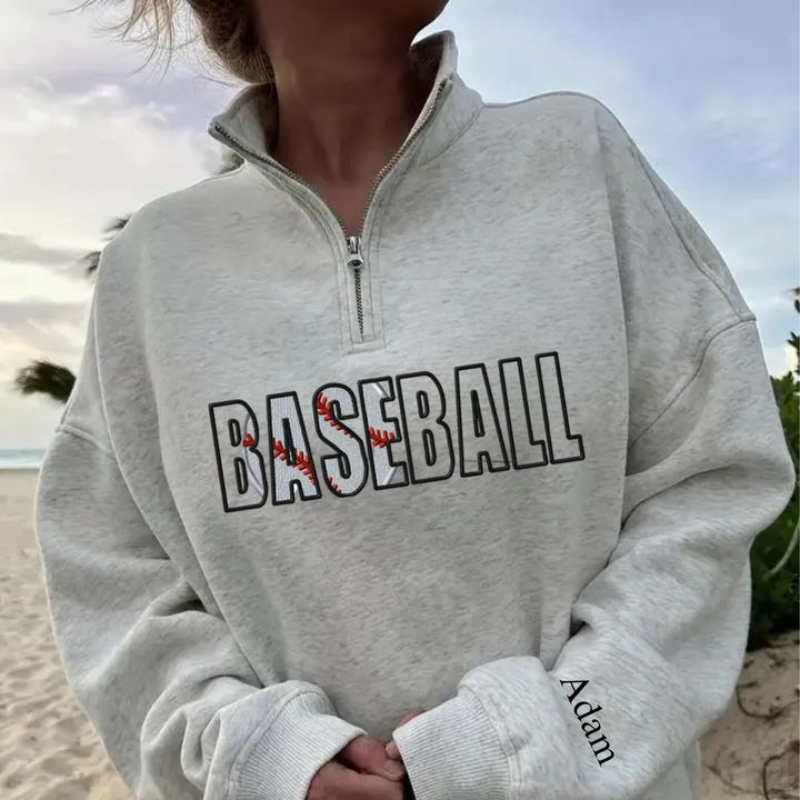 Sports quart zip sweatshirts embroidered