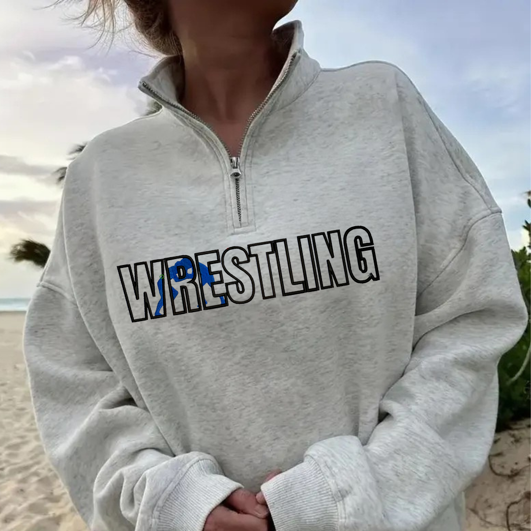 Sports quart zip sweatshirts embroidered