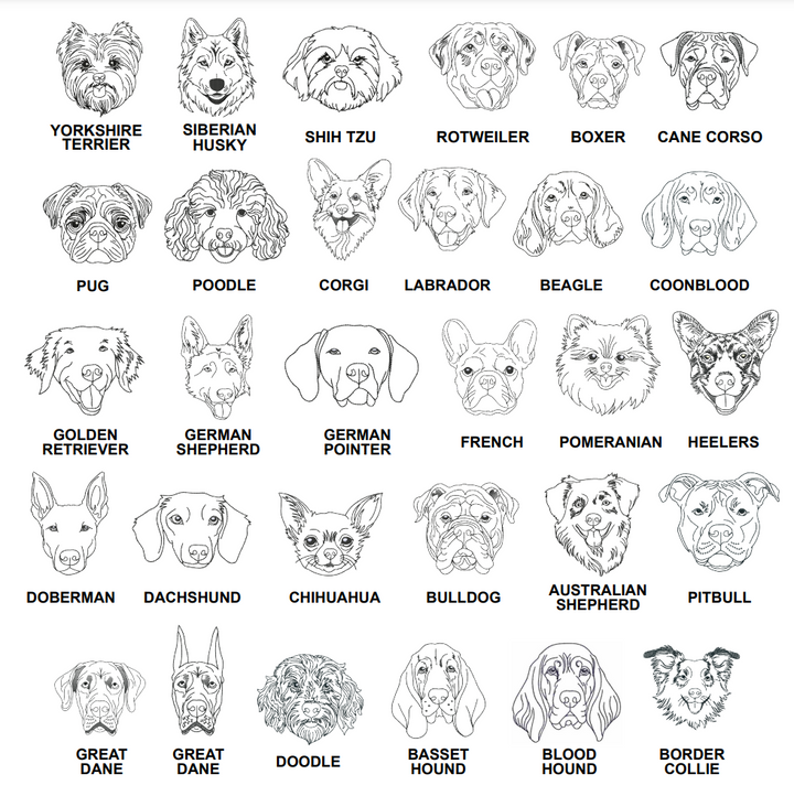 Simple hand drawn style Embroidered pocket pet line art